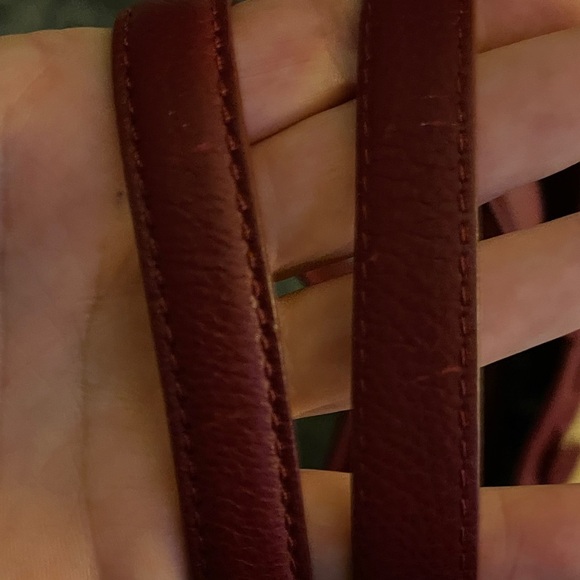 Beautiful Cole Haan Tan Woven and Red Leather Women's Tote Bag - Picture 5 of 8